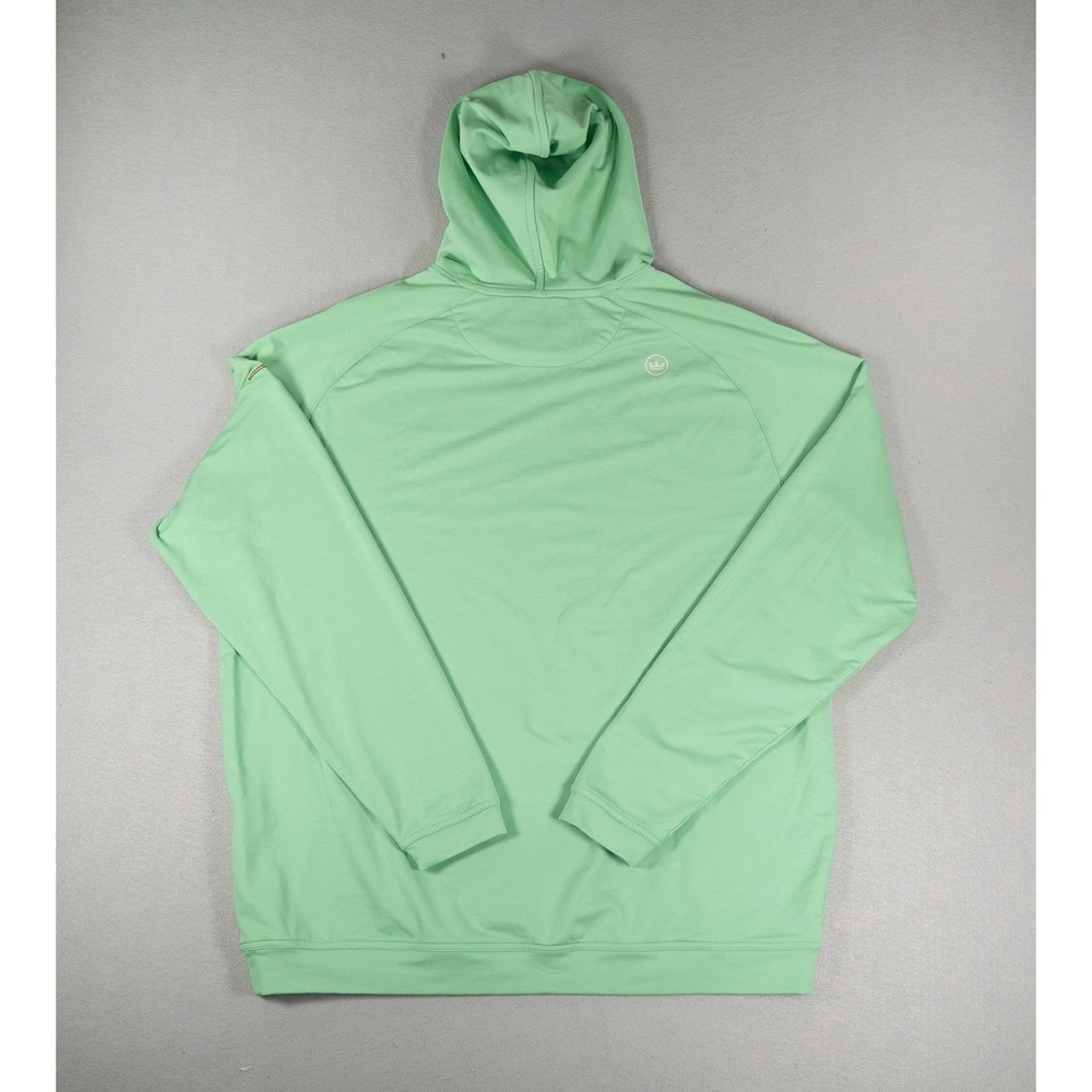 Peter Millar Mens Hoodie Bull Skull Logo Performance Green Large L image 7
